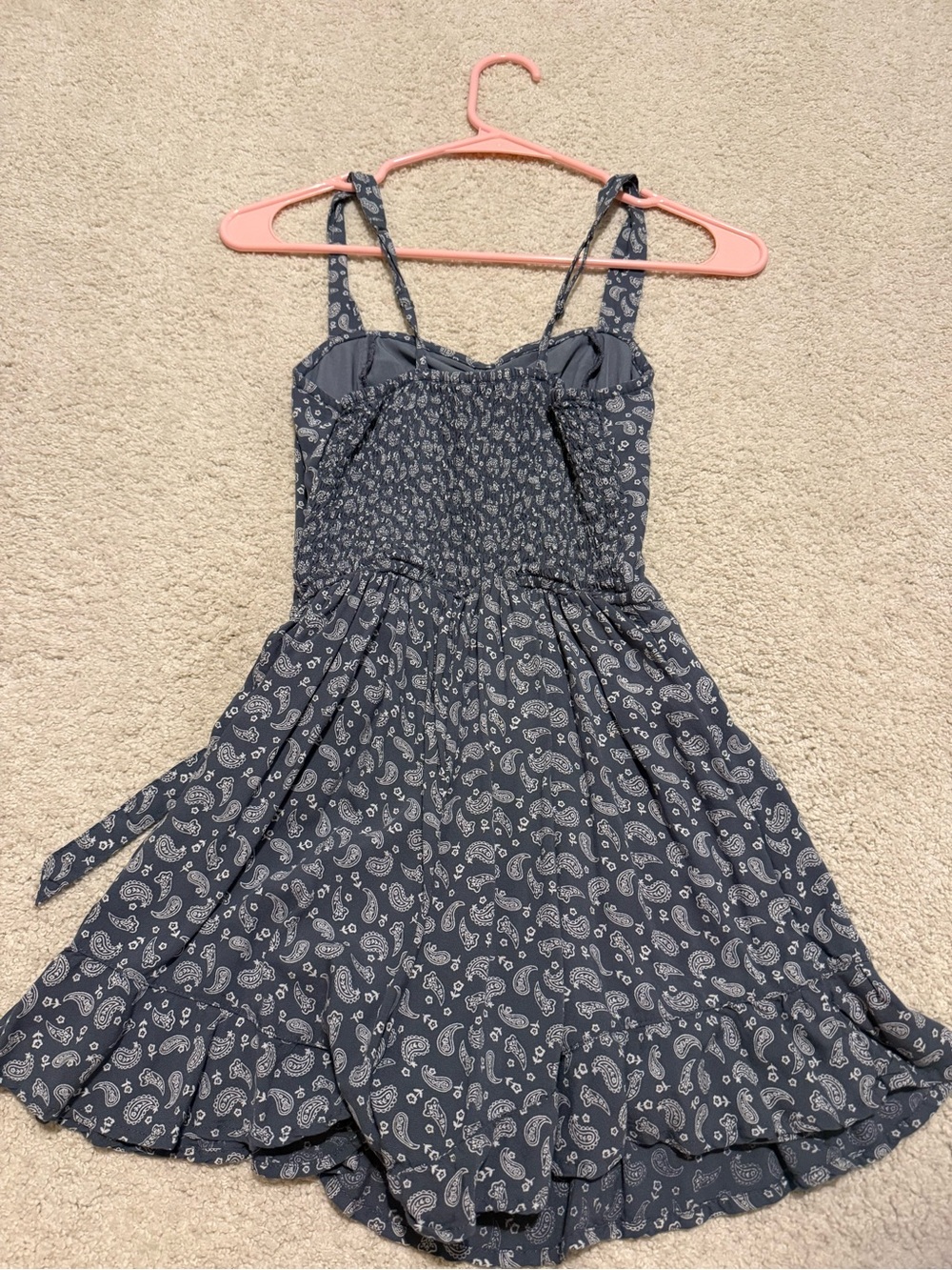 Hollister Navy Paisley Tie-Waist Mini Sundress - Picture 5 of 5